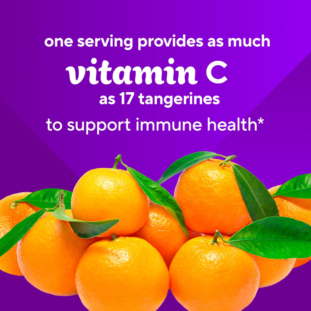 Vitafusion Power C gummies label close-up for ingredient details.