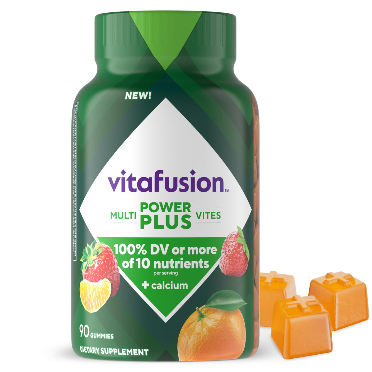 Vitafusion Power+ Multivites bottle of chewy gummies for daily wellness