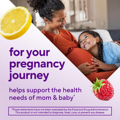 Nutrition panel on Vitafusion Prenatal Gummies packaging