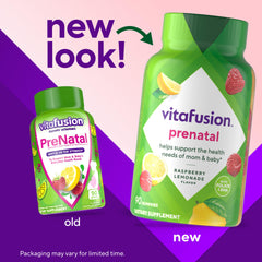 Two Vitafusion PreNatal Gummies per serving illustrating easy daily dosage