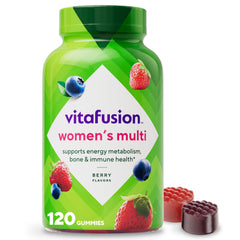 Vitafusion Women's multivitamin gummies bottle for easy daily use.