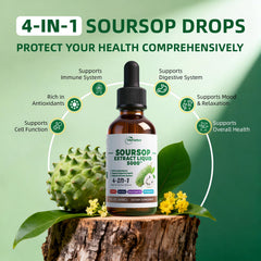 VitaHarbor Soursop Oil Sea Moss bottle closeup shows natural ingredients.