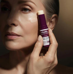 VitailQ Calcium balm texture showing gentle softening of the skin.
