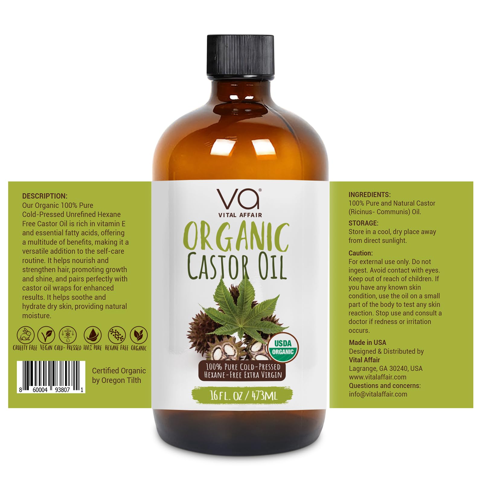 VITAL AFFAIR face skin hydration with castor oil for daily skincare.