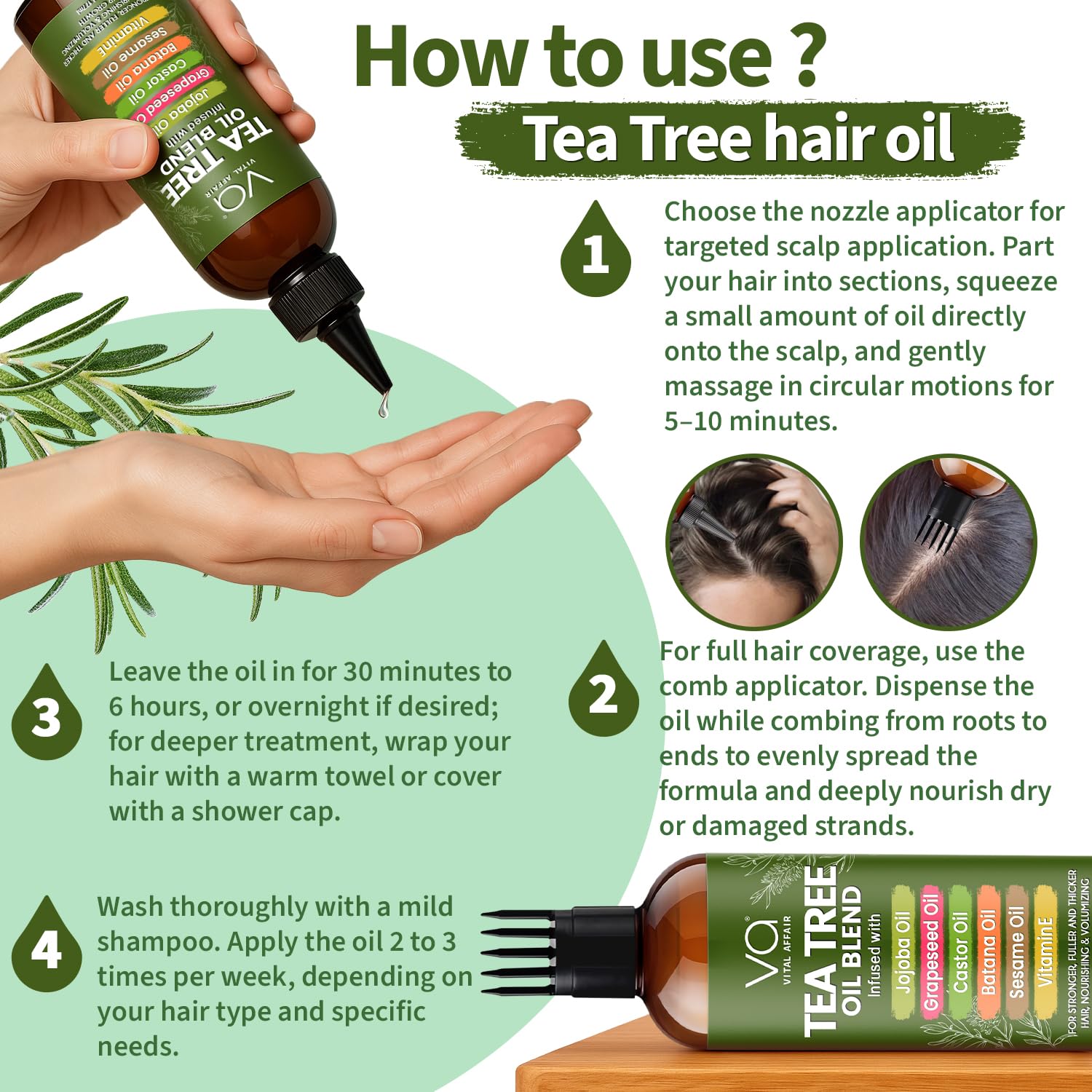 VITAL AFFAIR hair treatment eases itchy scalp with plant-based ingredients.