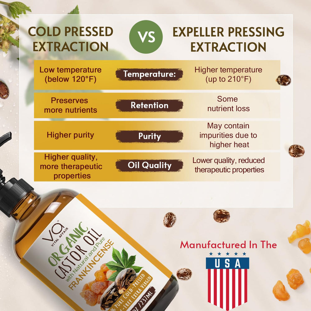 VITAL AFFAIR castor-frankincense oil hydrates and nourishes dry skin.
