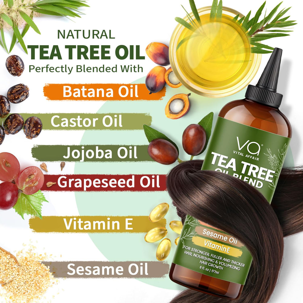 VITAL AFFAIR blend with jojoba and batana nourishes healthy-looking hair.