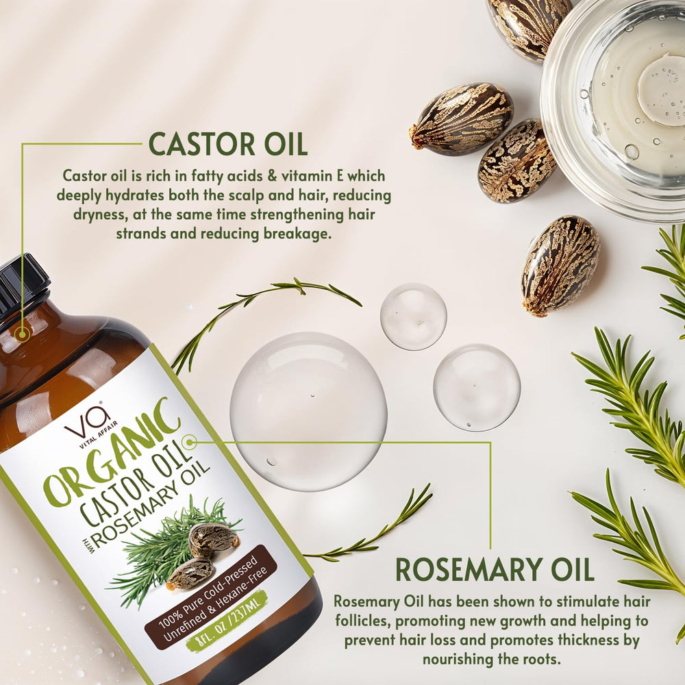 VITAL AFFAIR organic castor oil ingredients emphasize purity and natural benefits.