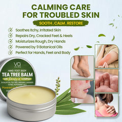 VITAL AFFAIR Tea Tree Balm for foot care on cracked heels.