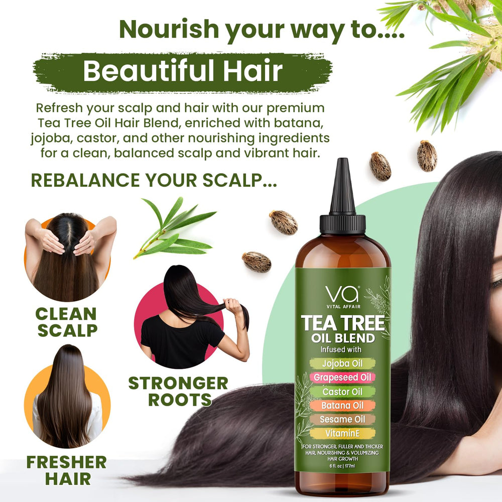 VITAL AFFAIR bottle label highlights dandruff-friendly formula.