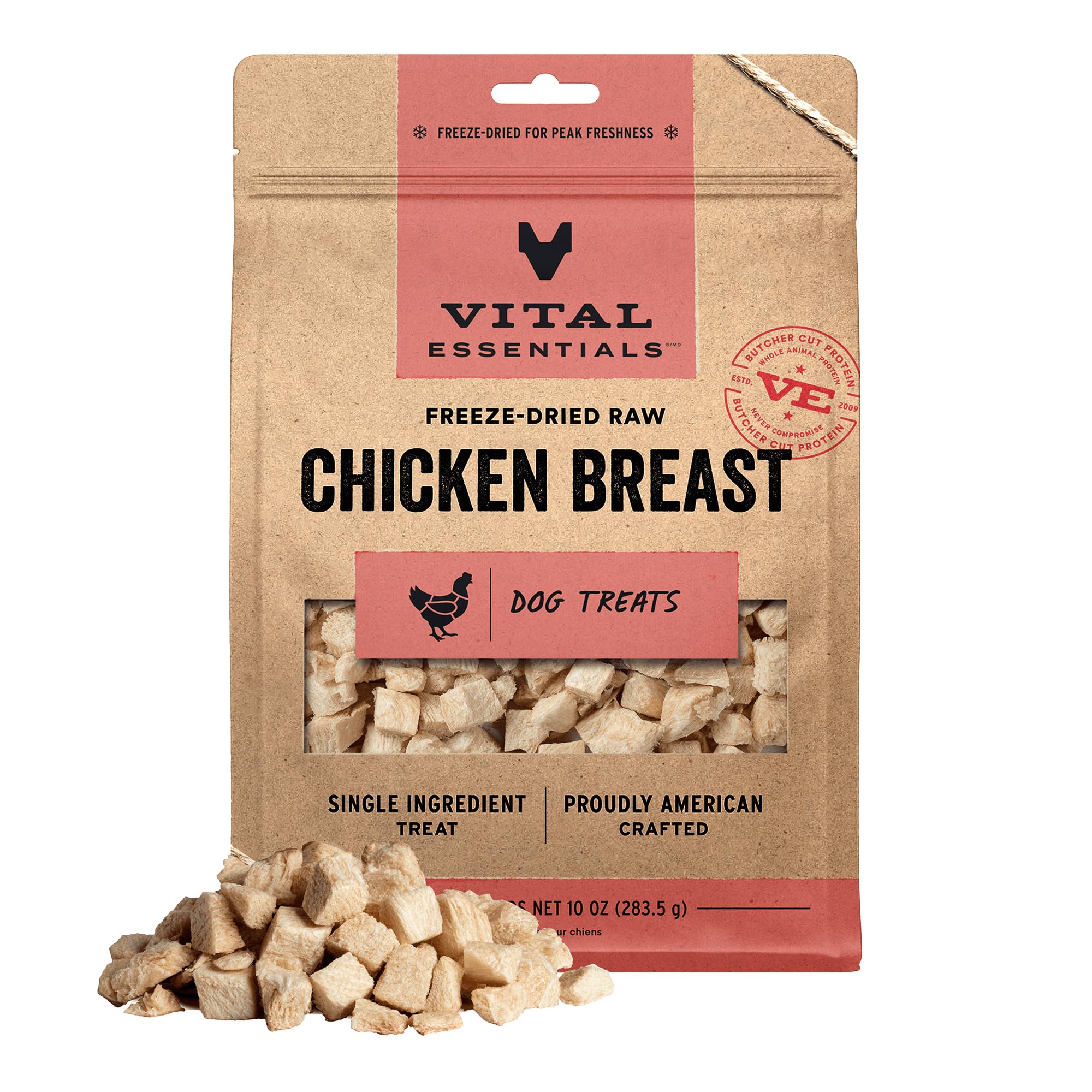 Vital Essentials freeze-dried chicken breast dog treats bites — protein-packed for training