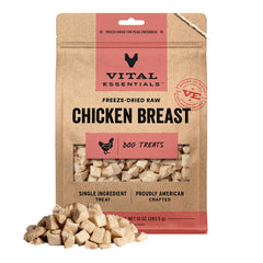 Vital Essentials freeze-dried chicken breast dog treats bites — protein-packed for training