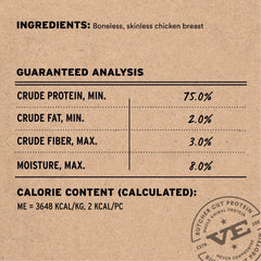 Vital Essentials freeze-dried chicken breast dog treats pieces closeup — single-ingredient quality