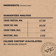 Vital Essentials chicken hearts texture close-up for high-protein cat treats
