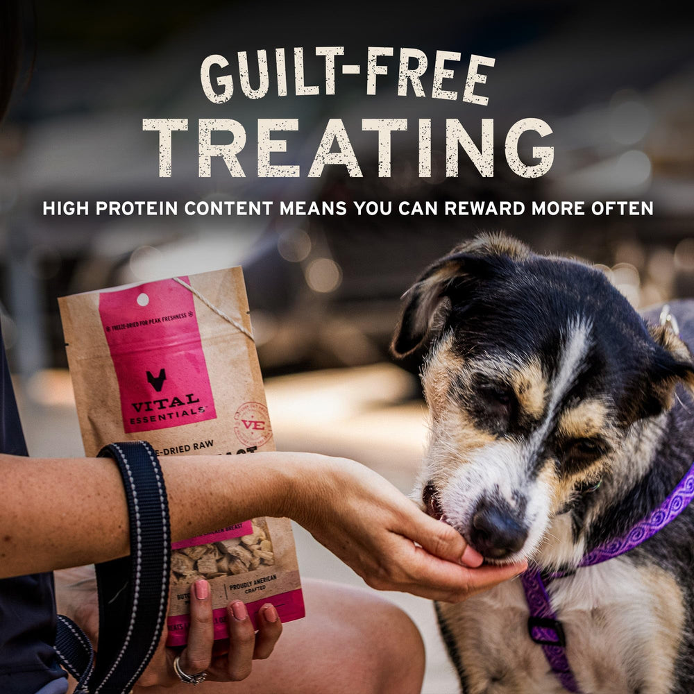 Vital Essentials grain-free duck treats, premium protein for training