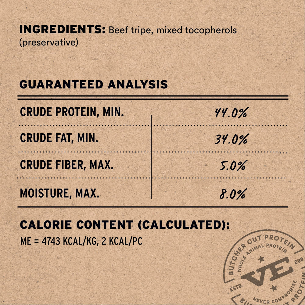 Vital Essentials tripe boeuf texture croquante, experience alimentaire engageante