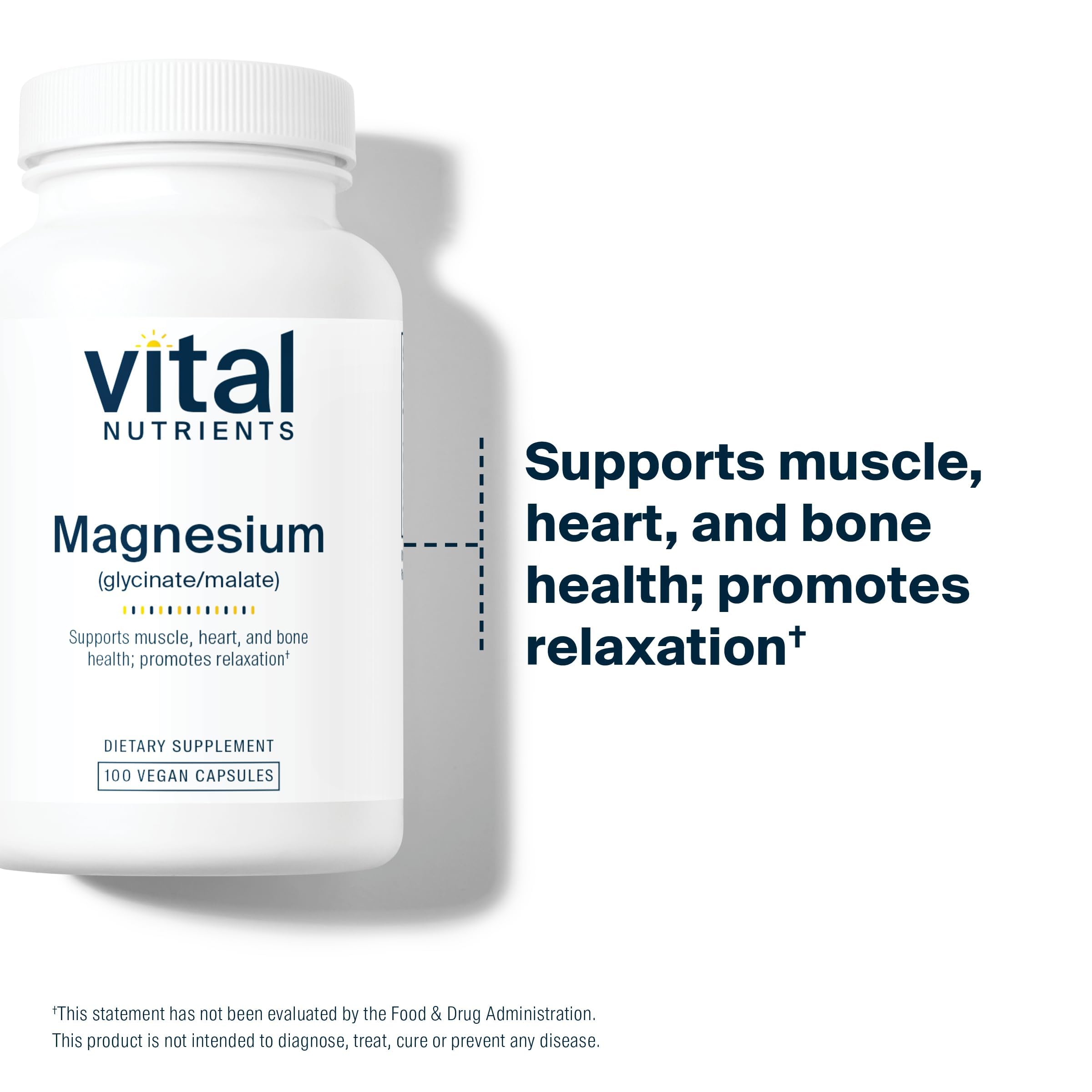 Ingredients panel of Vital Nutrients product highlighting vegan, non-GMO formula.