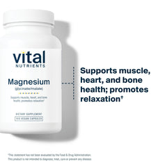 Ingredients panel of Vital Nutrients product highlighting vegan, non-GMO formula.