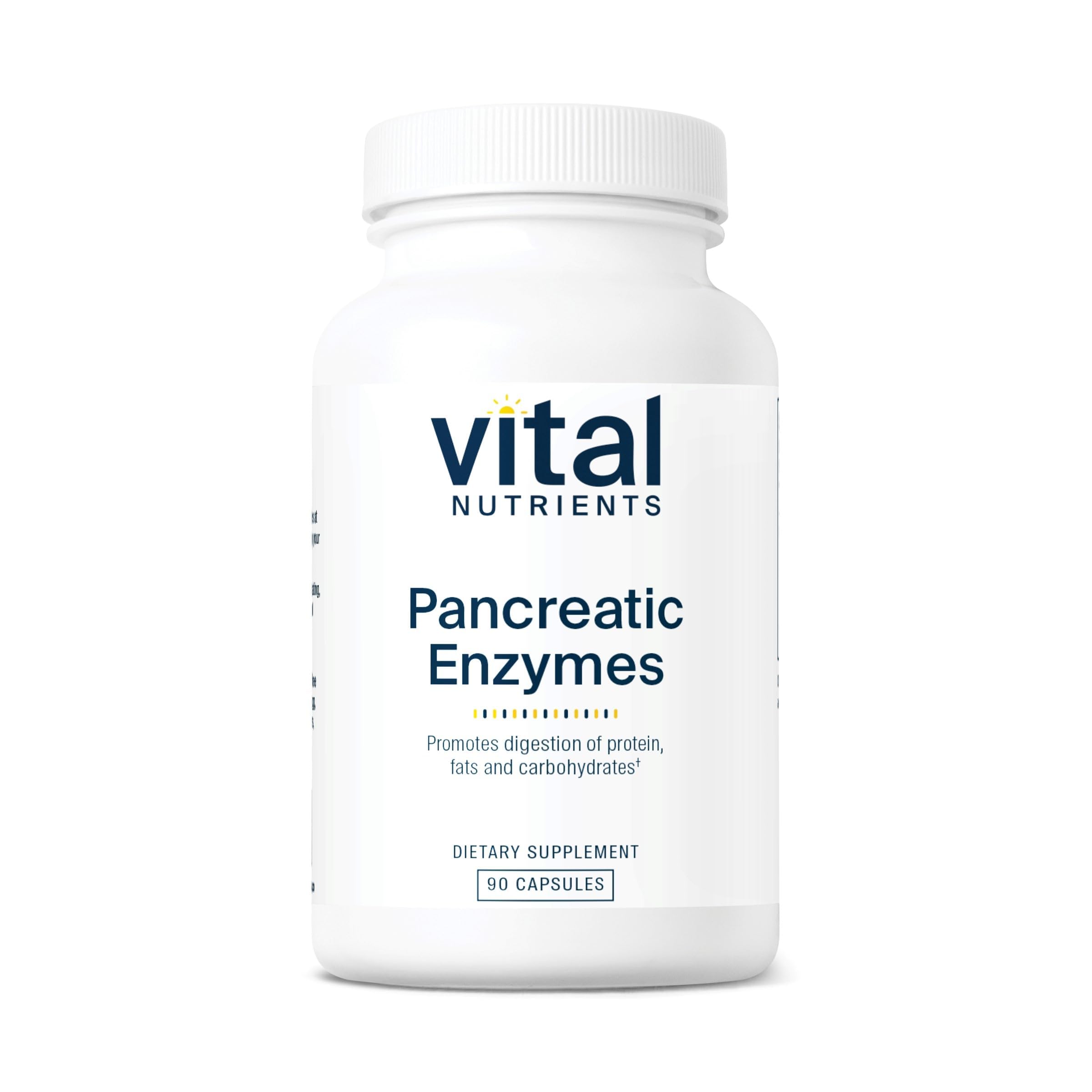 Vital Nutrients Pancreatic Enzymes full-strength bottle supports digestion