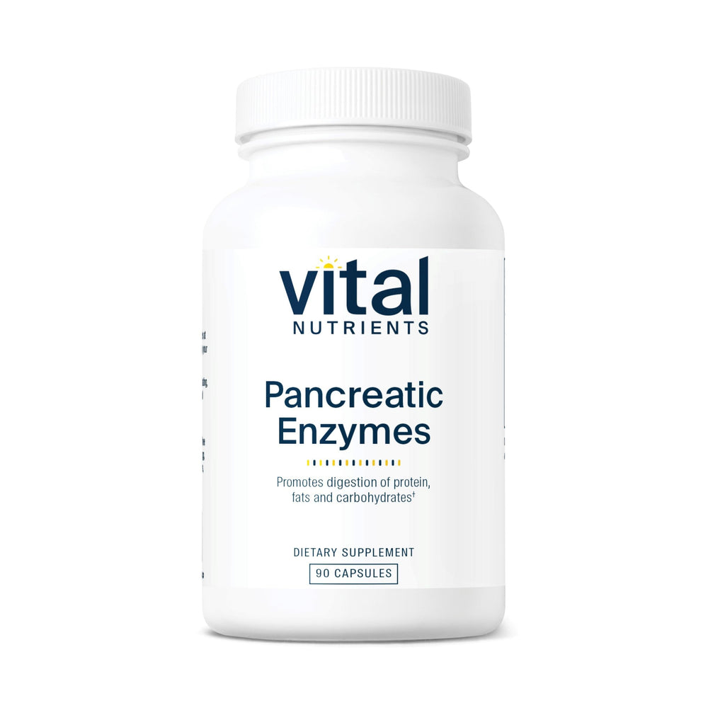 Vital Nutrients Pancreatic Enzymes full-strength bottle supports digestion