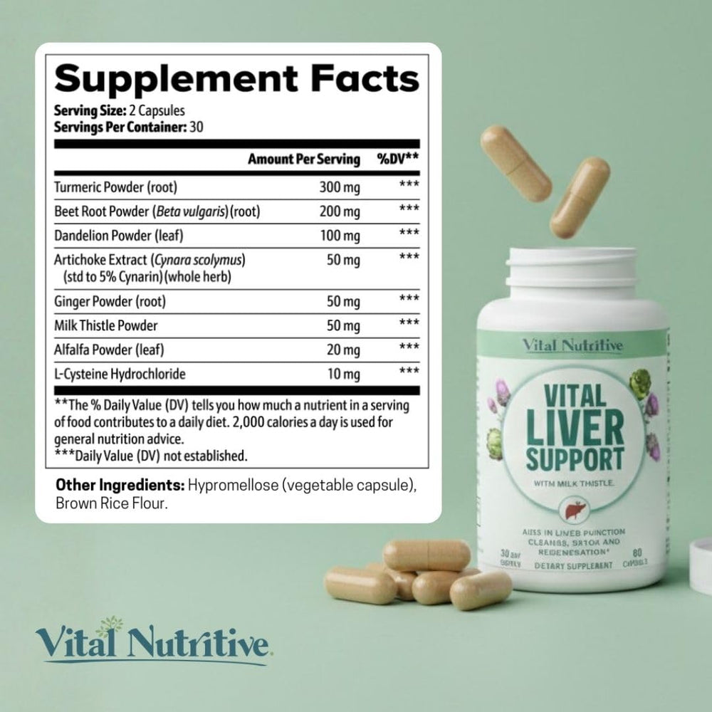 Vital Nutritive closeup of capsule textures highlights easy daily intake.