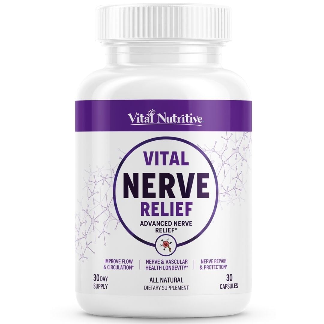 Vital Nutritive Vital Nerve Supplement bottle viewed for daily nerve comfort