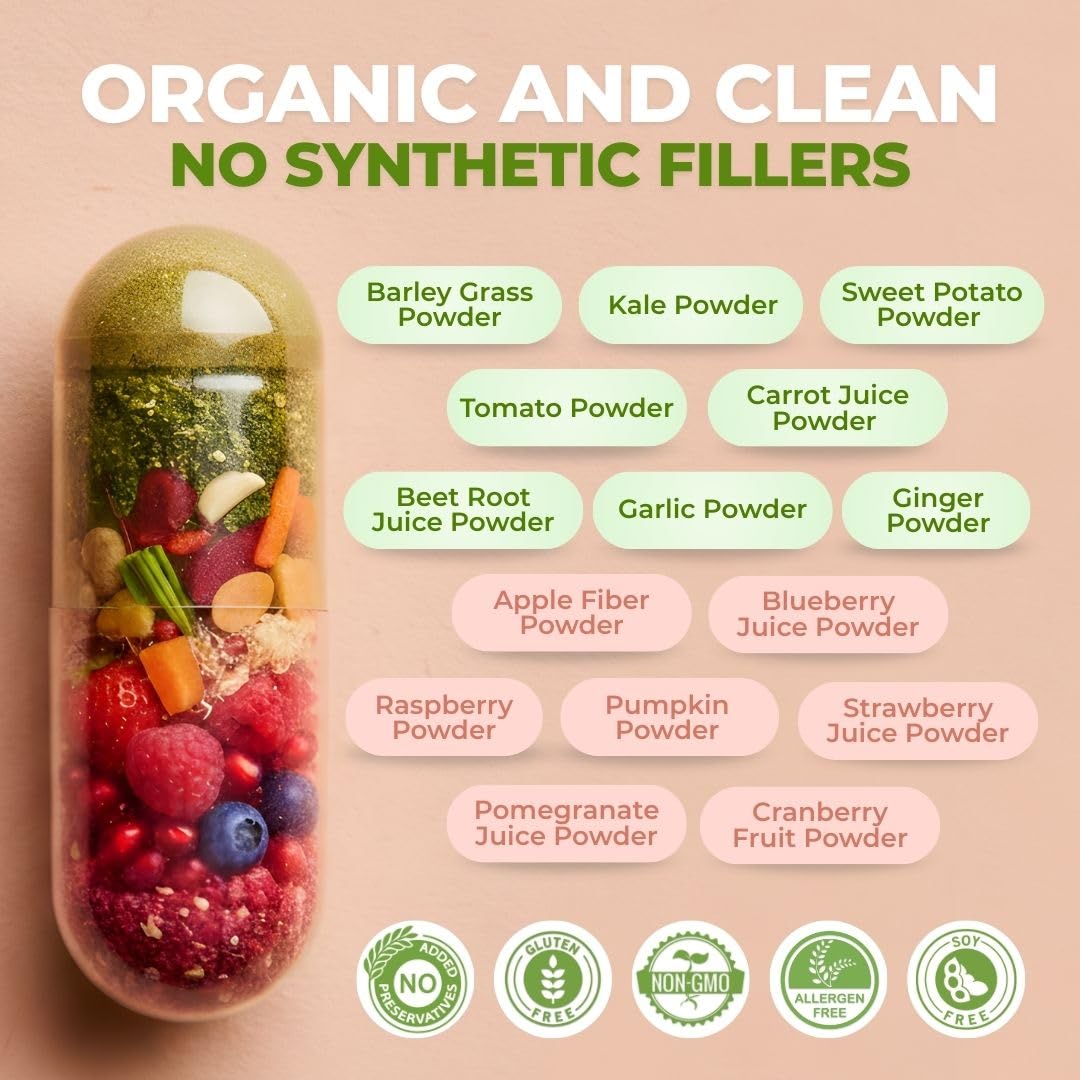 Vital Nutritive VSF capsules beside water for daily energy.