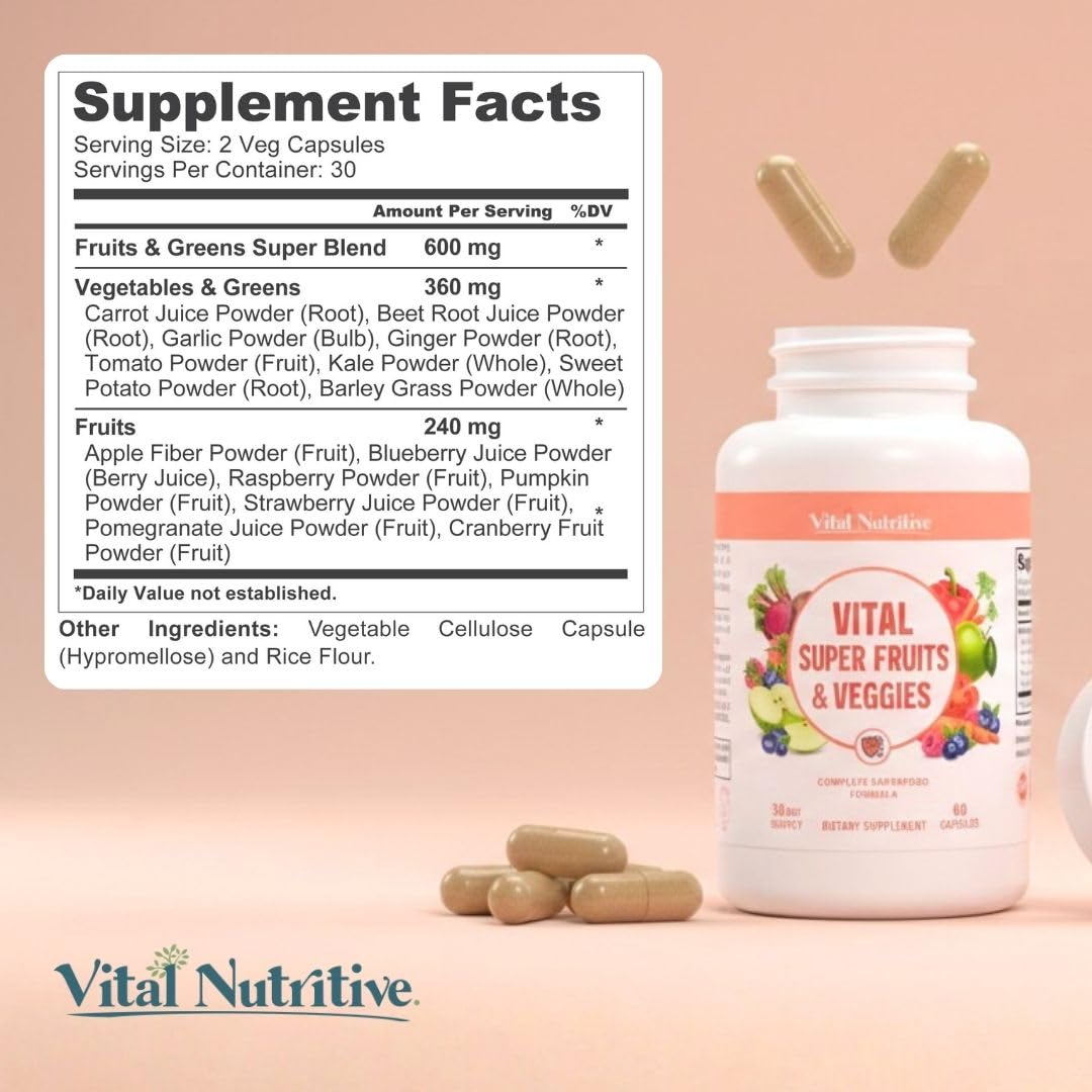 Vital Nutritive VSF bottle highlights immune and skin support benefits.