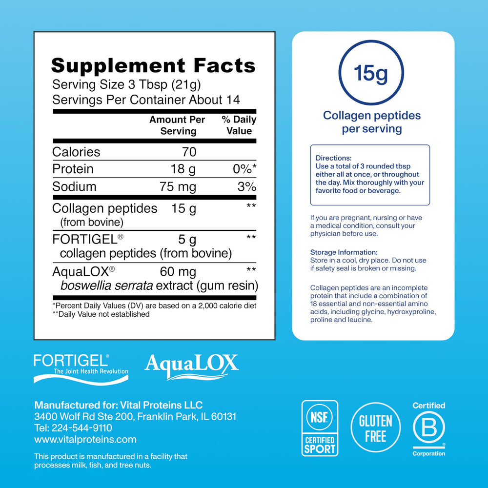 Vital Proteins Active Complex dissolving in water demonstrates quick collagen intake after training.