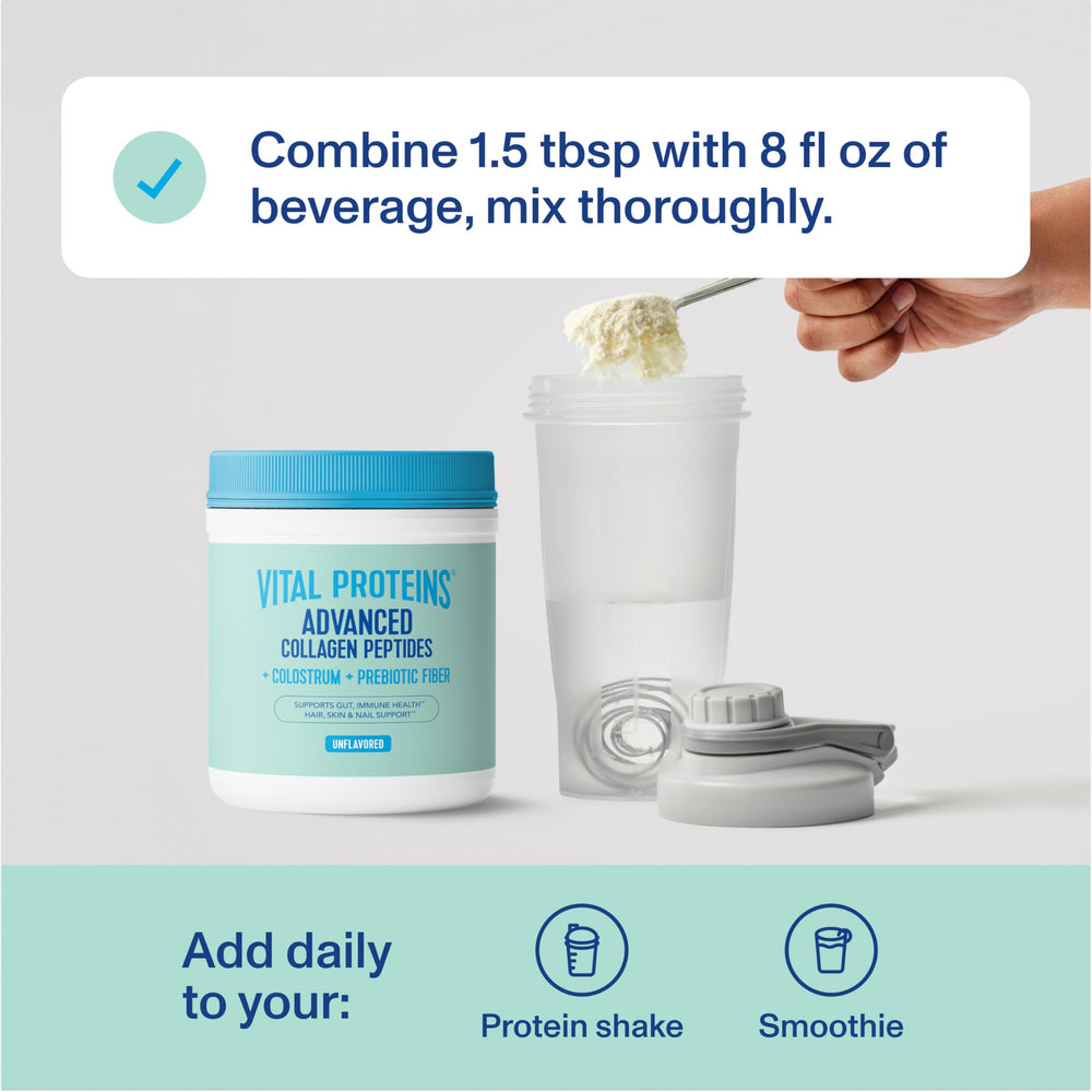 Colostrum packaging on Vital Proteins product emphasizing gut-friendly ingredients.