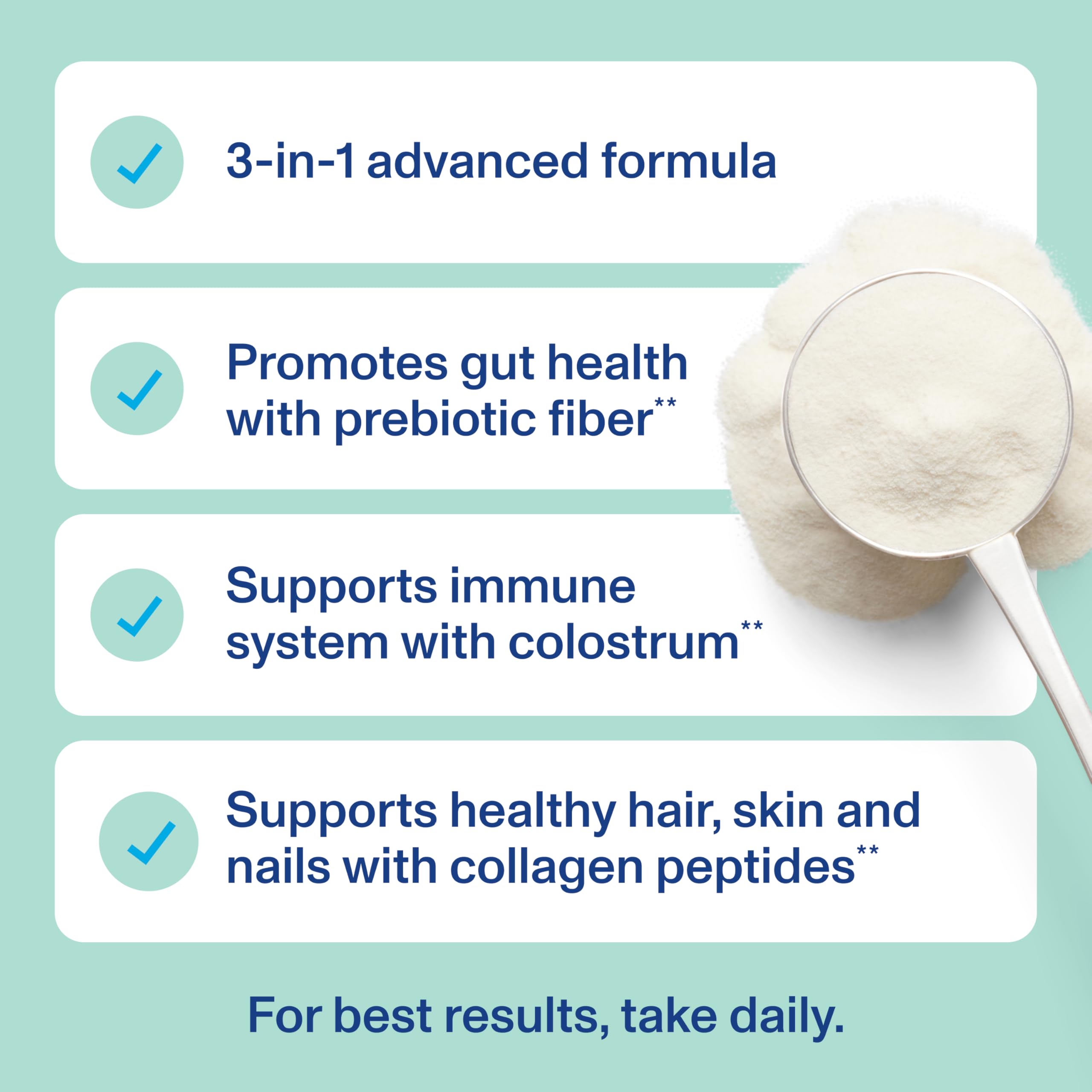 Graphic showing prebiotic fiber in Vital Proteins Advanced Collagen for gut support.