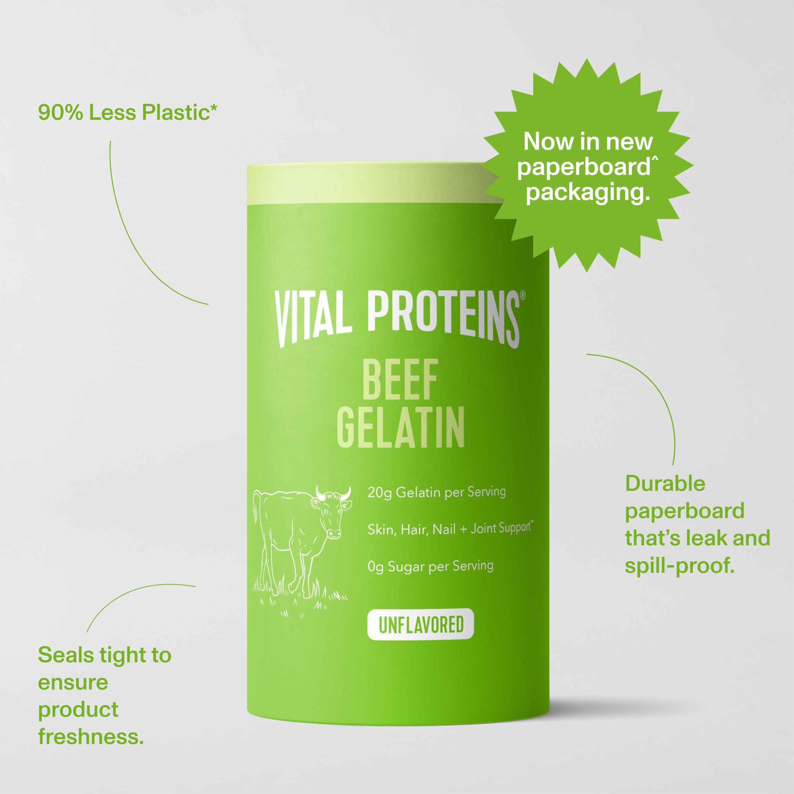 Vital Proteins Beef Gelatin Powder label shows Whole30 compatibility.