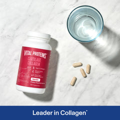 Vital Proteins Cartilage Collagen capsules closeup highlighting convenient serving