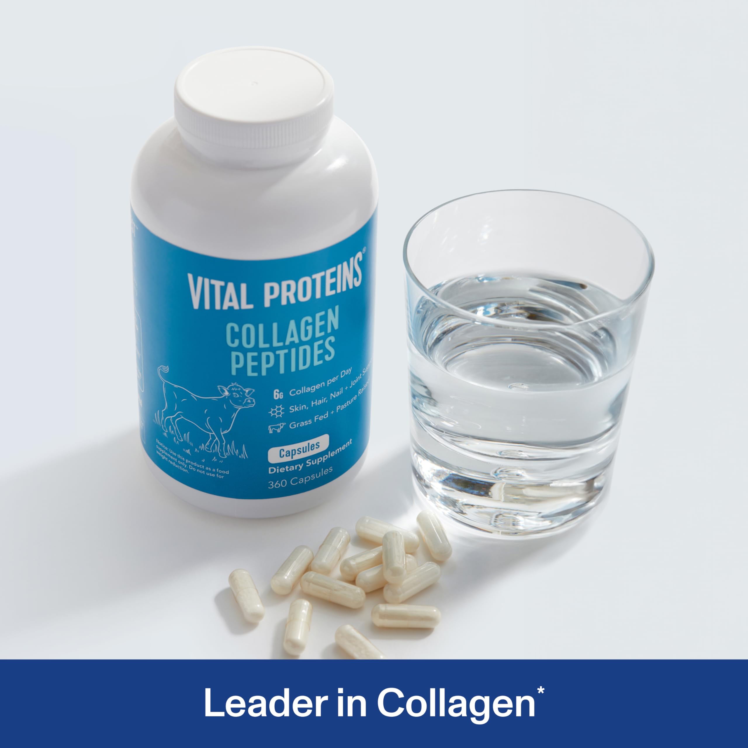 Vital Proteins collagen capsules close-up showing capsules for convenient supplementation
