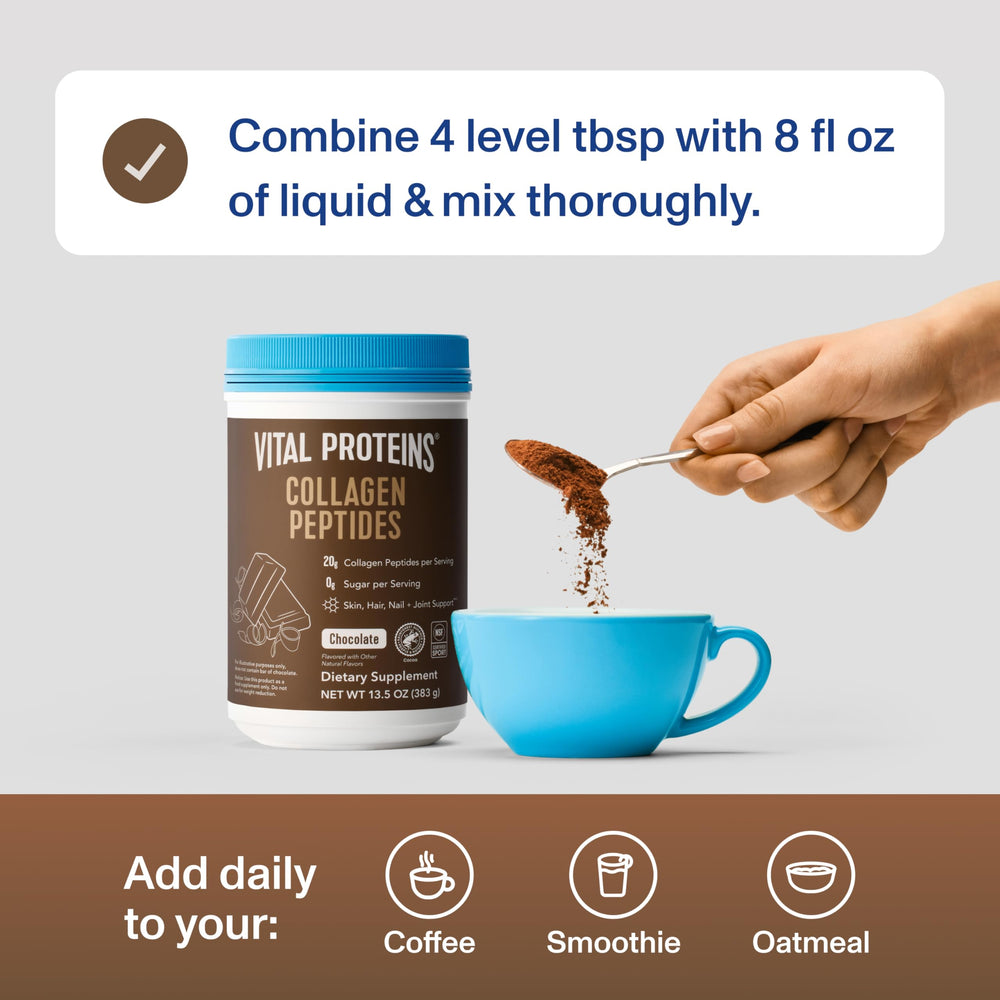 Vital Proteins Collagen Peptides Chocolate box on pantry shelf