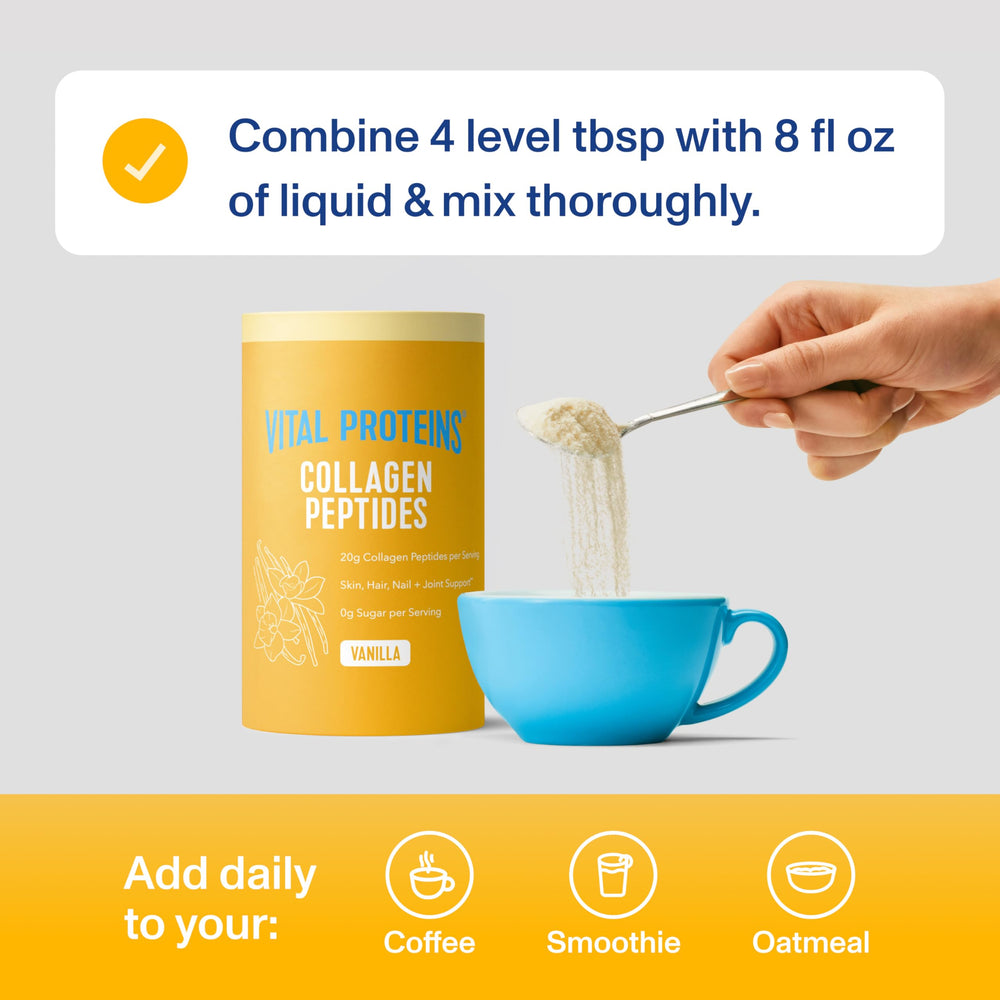 Smoothie bowl featuring vanilla collagen powder for a post-workout snack