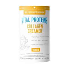 Vital Proteins collagen peptides vanilla creamer bottle for dairy-free coffee flavor.