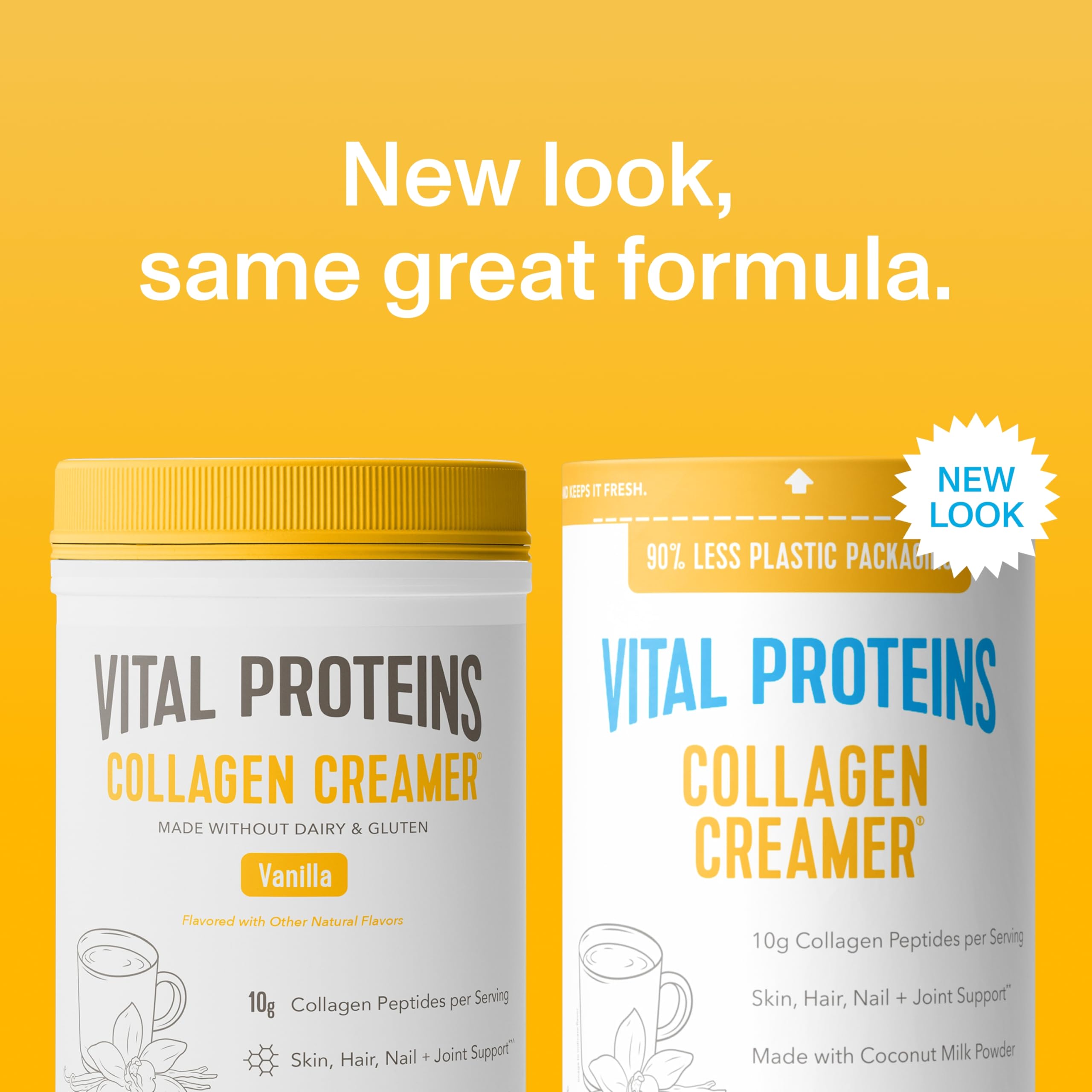 Scoop of Vital Proteins vanilla collagen peptides ready to mix for daily hair, skin, nails support.