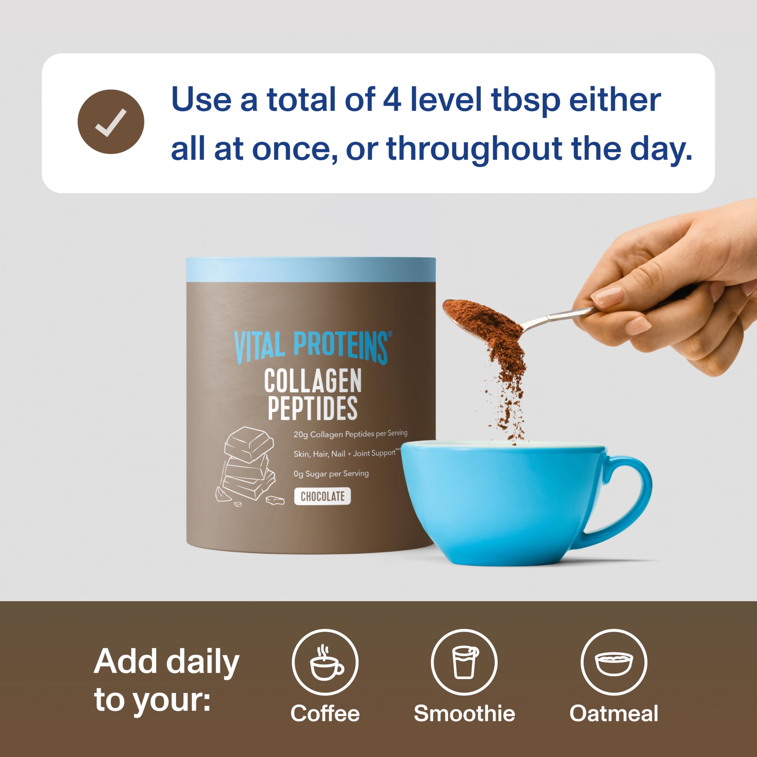 Vital Proteins collagen chocolate serving size guidance for easy daily use