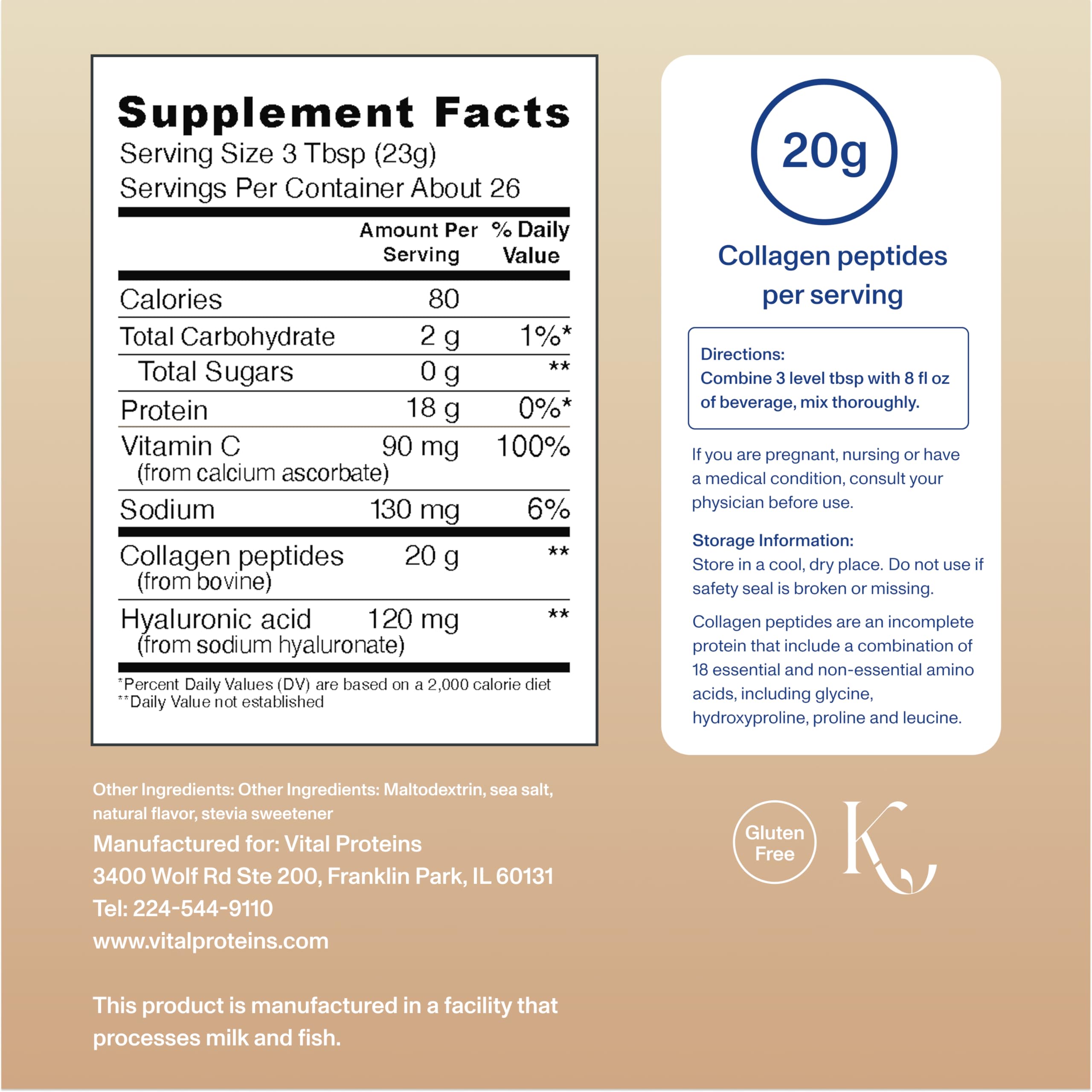 Vital Proteins Hyaluronic Acid boost bottle highlighting skin hydration support.