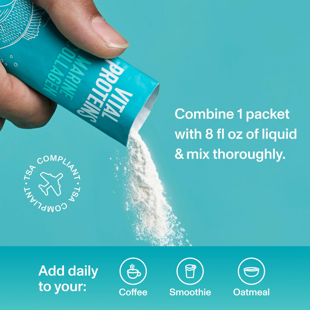 Vital Proteins Marine Collagen dissolves in coffee for a simple daily routine.