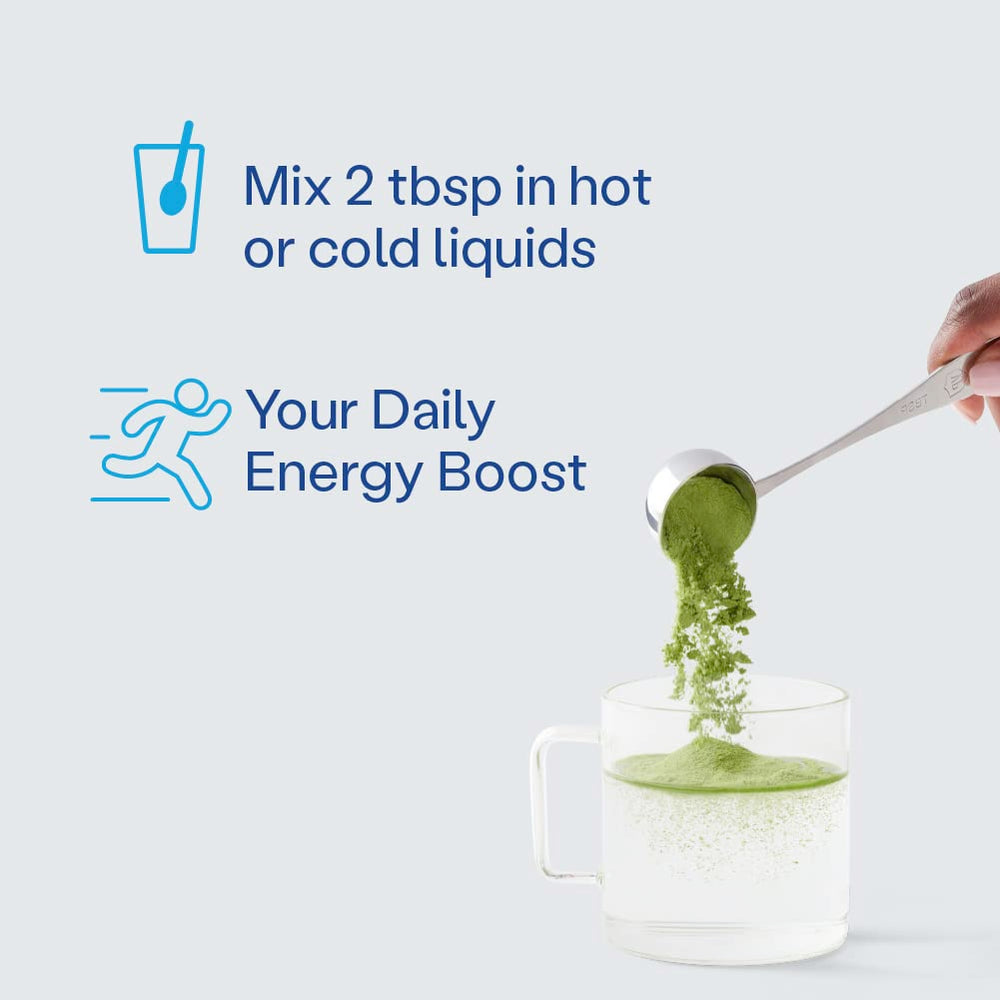 Vital Proteins Matcha Collagen bottle with glass of tea, fresh aroma.