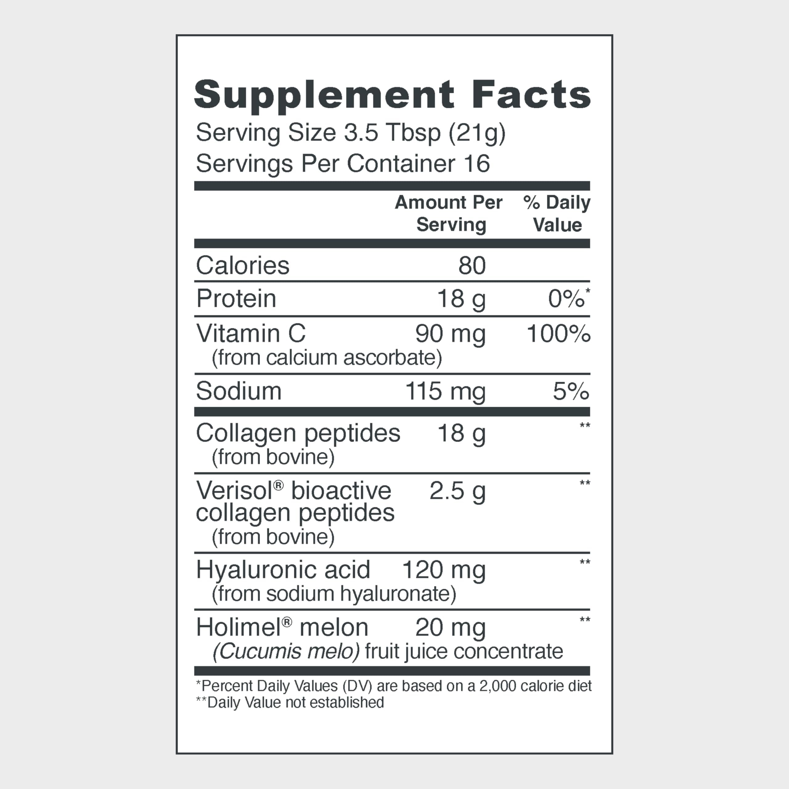 Vital Proteins Skin Complex powder dispense showing easy daily mix for glow