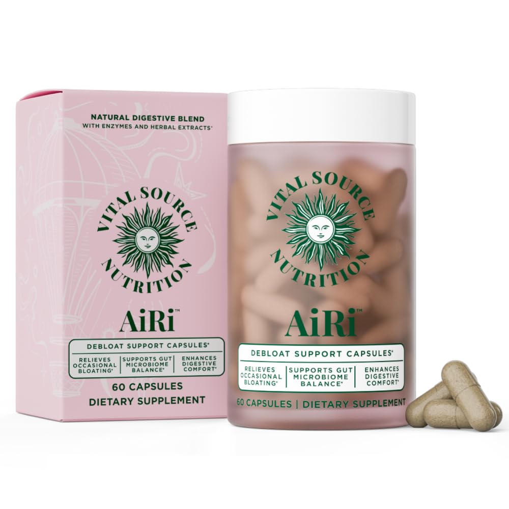 Vital Source AiRi Debloat bottle front showing a trusted gut support solution for daily comfort