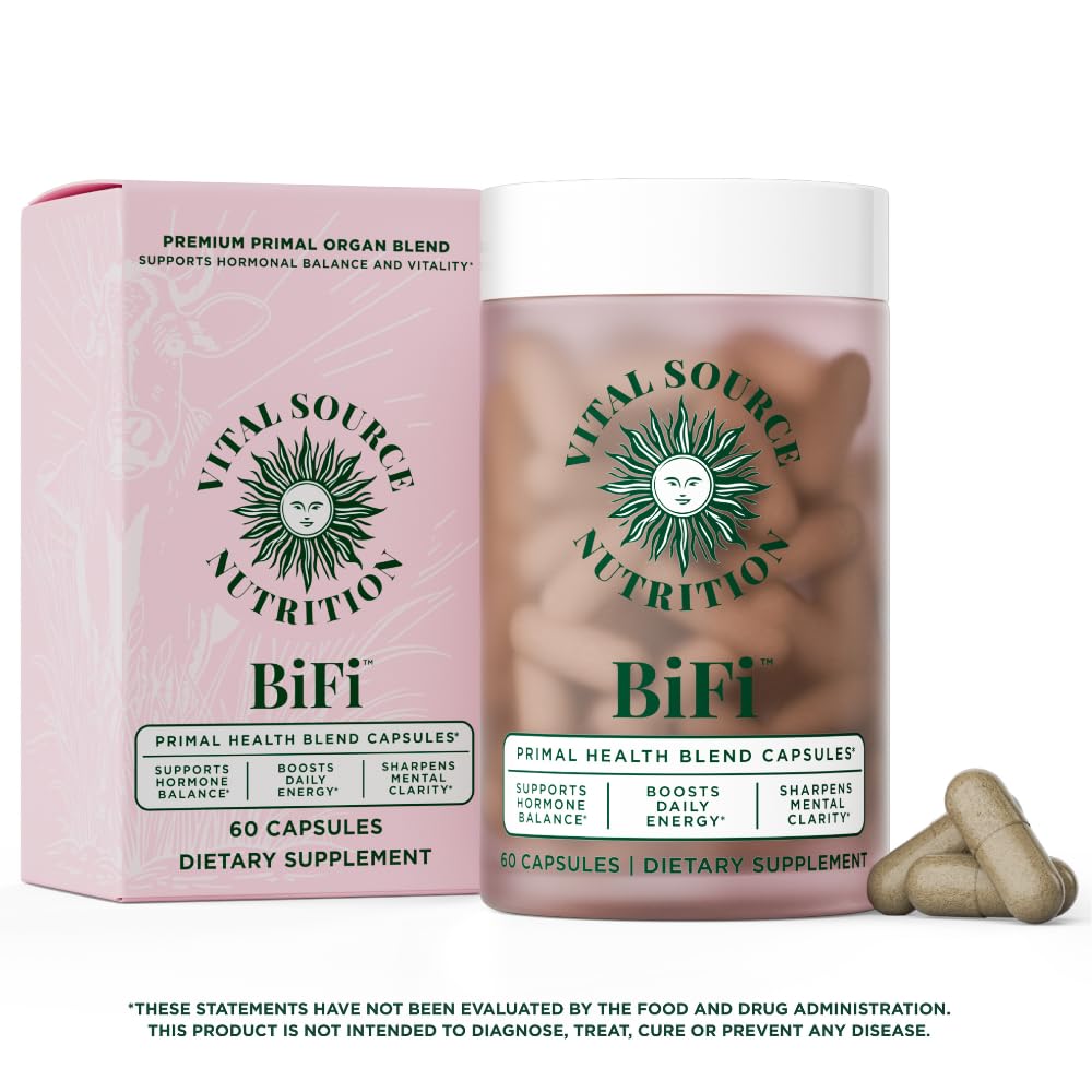 Close-up of BiFi capsules, illustrating a clean, artificial-free formula.