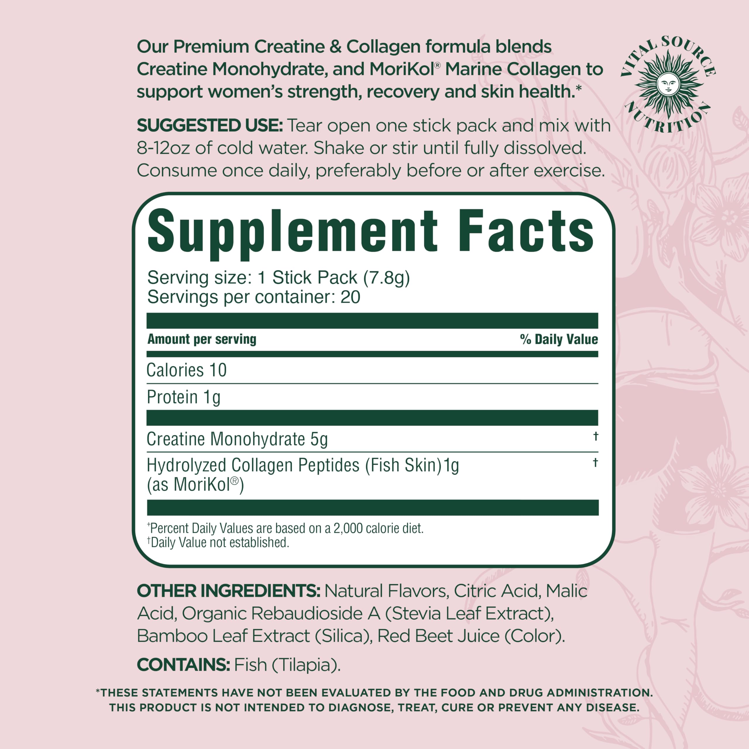 Vital Source Flexi daily sachet serving image conveys convenient, clean daily ritual.