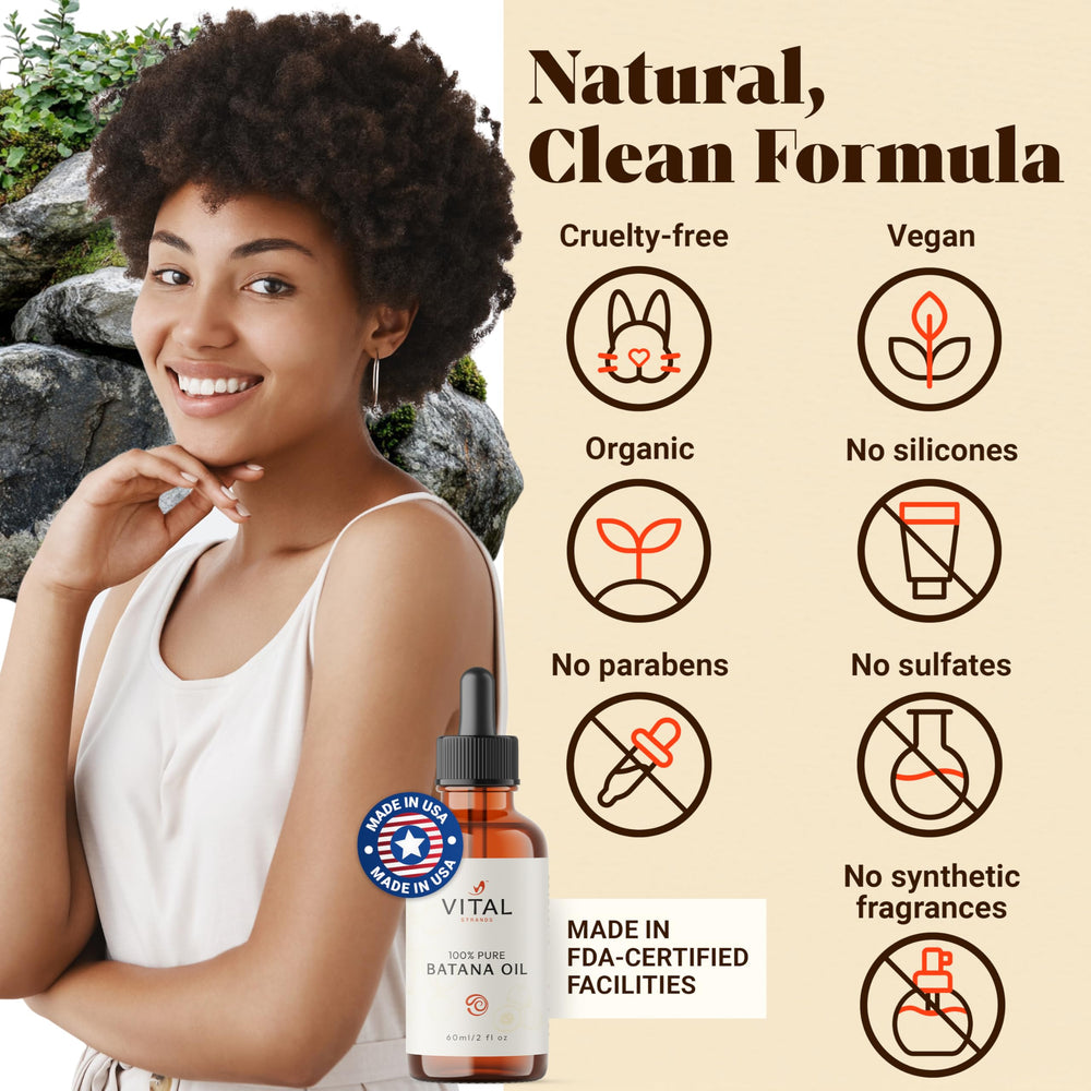 Vital Strands Batana Oil Honduras sourcing label emphasizing ethical production