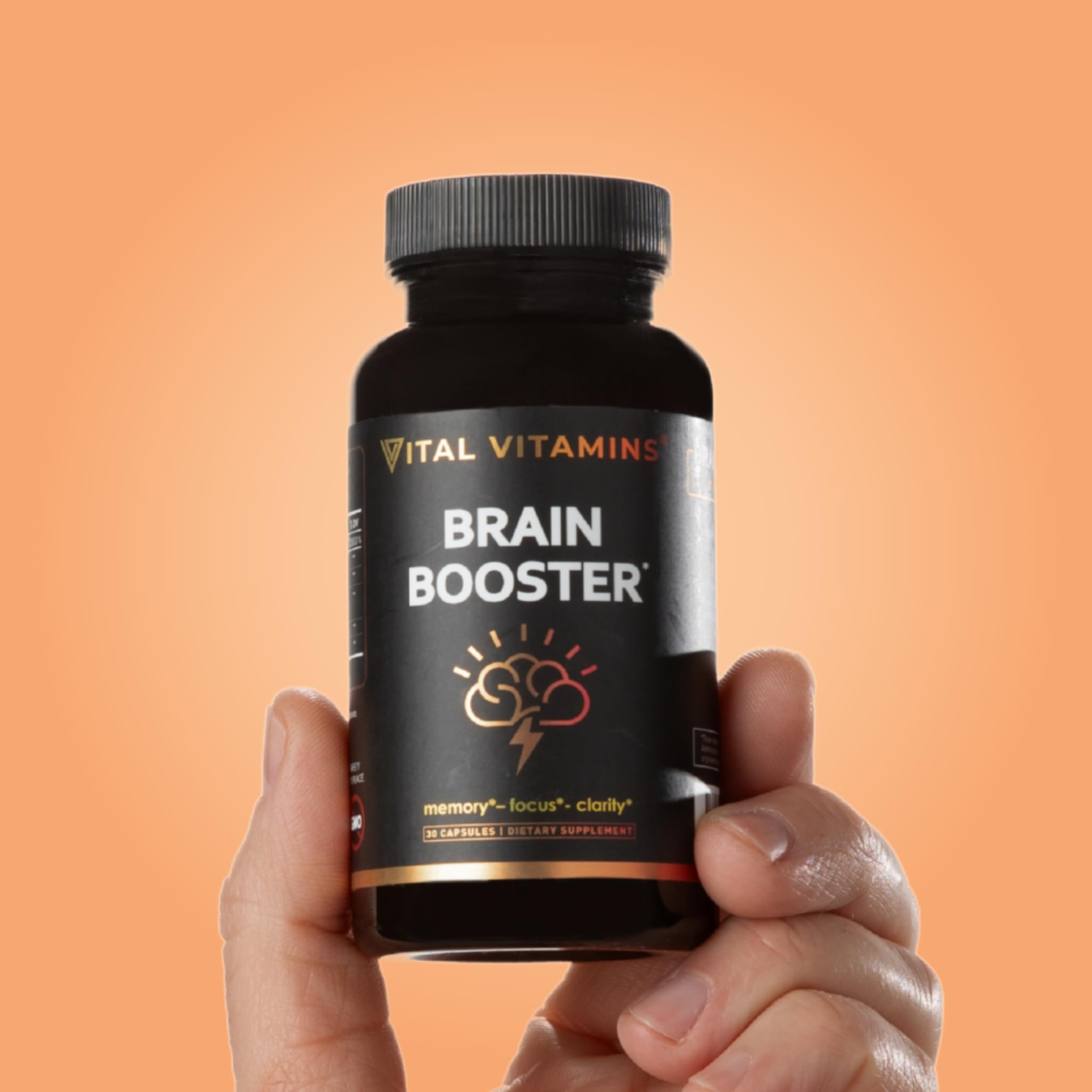 Vital Vitamins Brain Booster made-in-USA badge signals quality.
