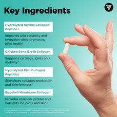 Vital Vitamins Multi Collagen bottle back label notes non-GMO and grass-fed sourcing.