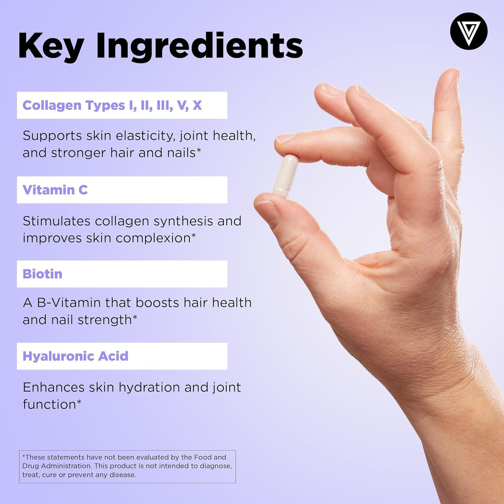 Illustration of improved skin elasticity with collagen and vitamin C.